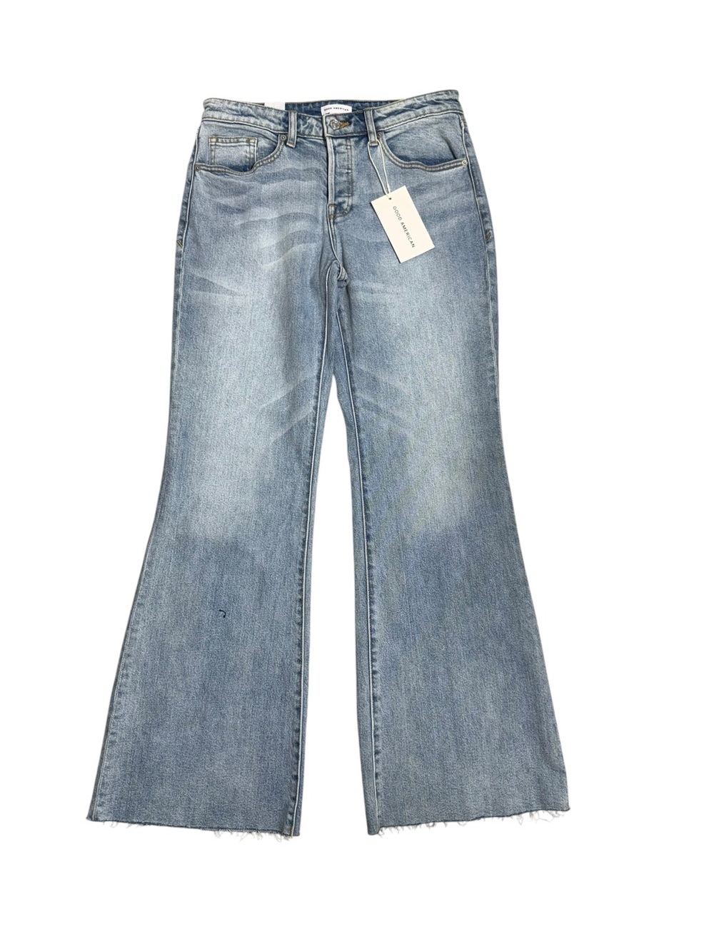 Good American Good Vintage Low Relaxed Flare Jeans Size 8 NWT Indigo 1288 wash - Picture 2 of 10